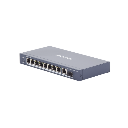DS-3E0510HP-E|Switch PoE+ / No Administrable / 6 Puertos 10/100 Mbps PoE+ / 2 Puertos 10/100 PoE++(90 W) / 1 Puerto 10/100/1000 Uplink + 1 puerto SFP / PoE hasta 250 metros /  110 W