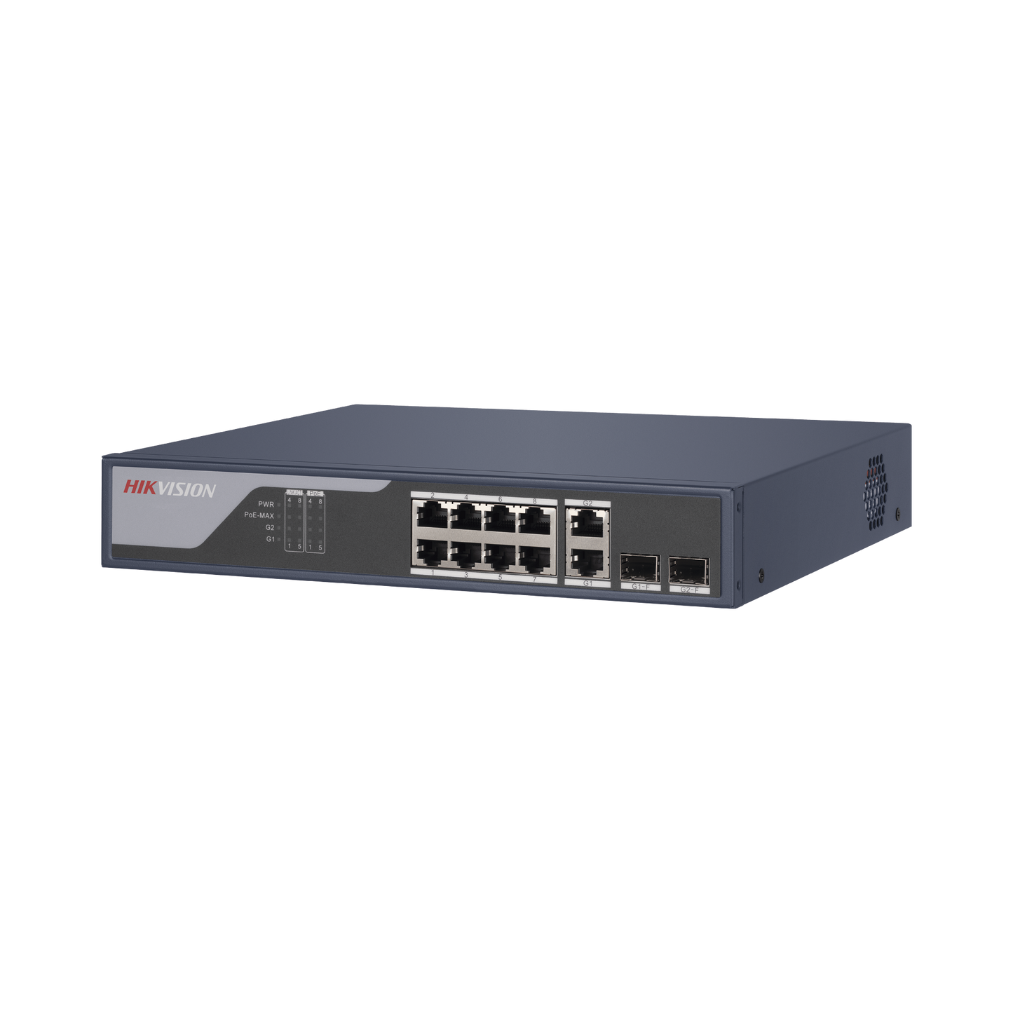 DS-3E1310P-SI|Switch PoE+ / Administrable / Uso en Rack / 8 Puertos 10/100 PoE+ / 2 Puertos 1000 Mbps Uplink / 2 Puertos SFP / Configuración Nube desde Hik-PartnerPro / Modo Extendido hasta 300 Metros / 125 W