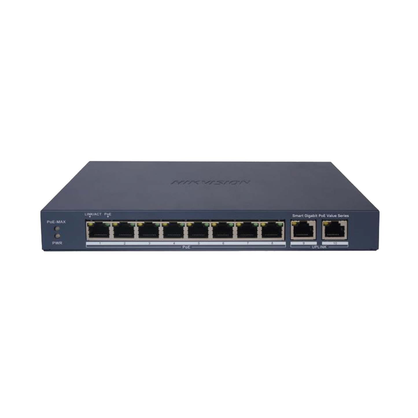 DS-3E1510P-EI/M|Switch Gigabit PoE+ / Administrable / 8 Puertos 1000 Mbps PoE+ / 2 Puertos 1000 Mbps de Uplink / Configuración Remota desde Hik-PartnerPro / Modo Extendido hasta 300 Metros / 60 W