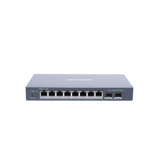 DS-3E1510P-SI|Switch Gigabit PoE+ / Administrable / 8 Puertos Gigabit PoE+ / 2 Puertos SFP / Configuraci??n Remota desde Hik-PartnerPro / PoE Hasta 250 Metros / 110 W