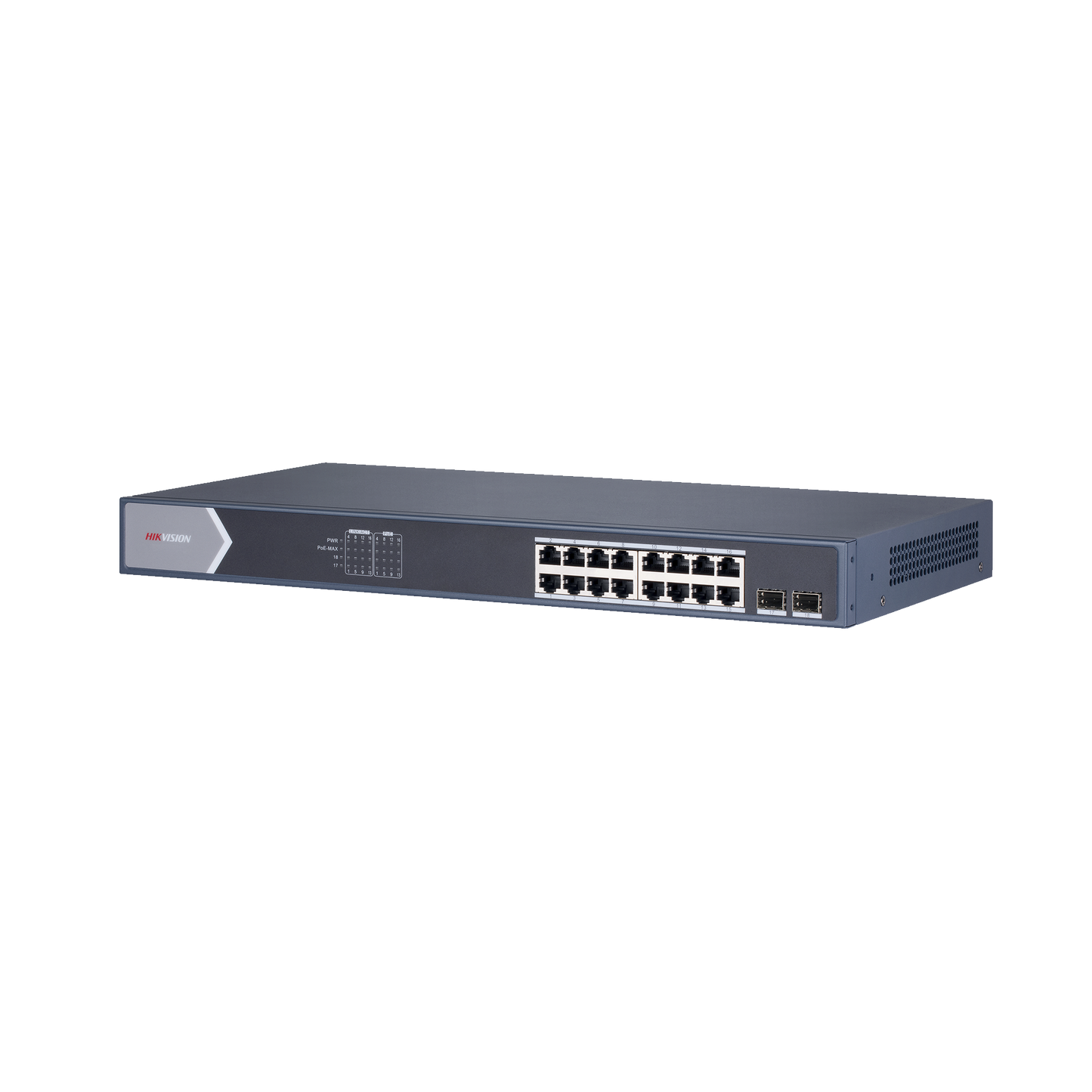 DS-3E1518P-SI|Switch Gigabit PoE+ / Administrable / 16 puertos 10/100/1000 Mbps PoE+ / 2 puertos SFP / configuraci??n remota desde Hik-ParnerPro / PoE hasta 250 metros / 225 W