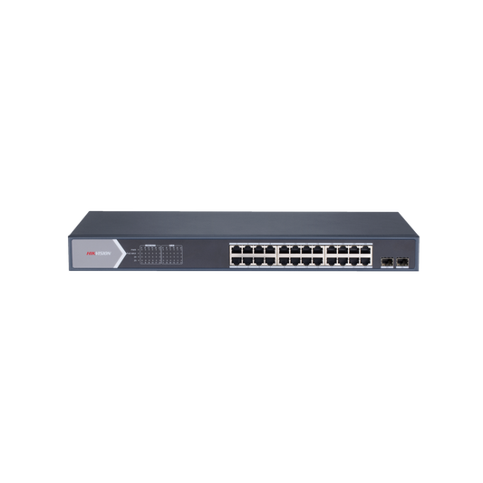 DS-3E1526P-SI|Switch Gigabit PoE+ / Administrable / 24 puertos 10/100/1000 Mbps PoE+ / 2 puertos SFP / configuraci??n remota desde Hik-PartnerPro / PoE hasta 250 metros / 370 W - ISTEN