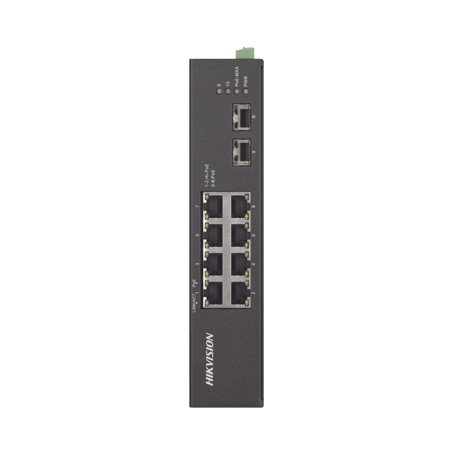 DS-3T0510HP-E/HS|Switch Industrial No Administrable Gigabit / 6 Puertos Gigabit PoE+ (30 W) + 2 Puertos Gigabit PoE++ (60 W) / 2 Puertos SFP / 120 W Total / 48 a 57 VCD / Ideal para Proyectos / 300 Metros de Distancia