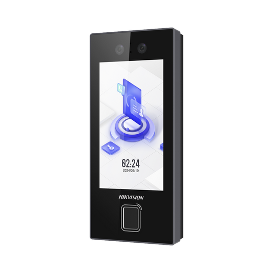 DS-K1T344EBFWX-E1|Terminal Facial Min Moe con LECTOR DE HUELLAS y Tarjetas PROX EM / 3000 Rostros / 3000 Huellas / Pantalla 4.5" / Administrable en la Nube con HikConnect Teams / Exterior IP65 / PoE / WiFi