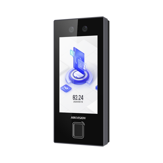 DS-K1T344MBFWX-E1|Terminal Facial Min Moe con LECTOR DE HUELLAS y Tarjetas MIFARE / 3000 Rostros / 3000 Huellas / Pantalla 4.5" / Administrable en la Nube con HikConnect Teams / Exterior IP65 / PoE / WiFi