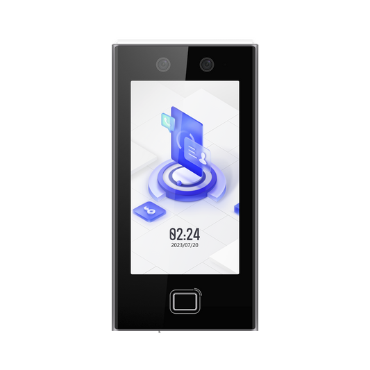 DS-K1T670MFWX|Terminal Facial Min Moe WiFi / Lector de Huellas / 6,000 Rostros y 10,000 Huellas / Pantalla 7" / Administrable en la Nube con Hik-Connect 6 / Exterior IP65
