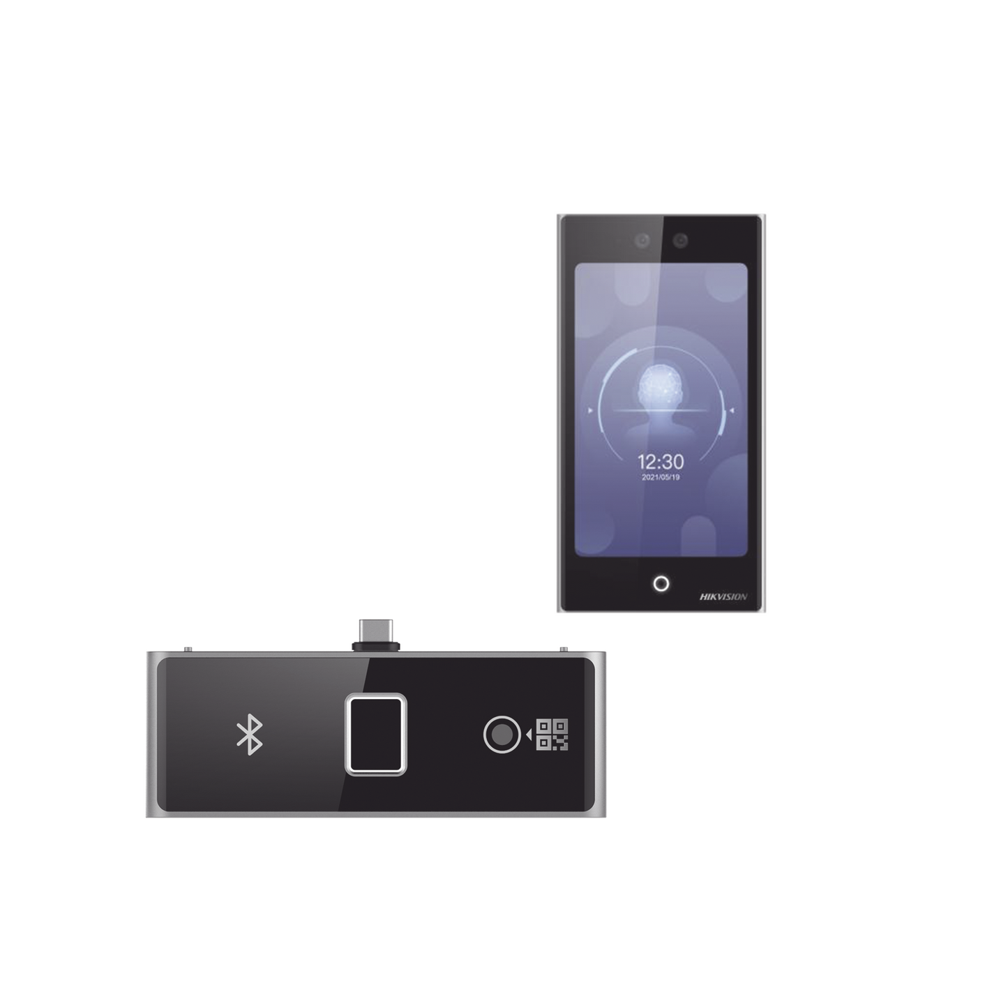 DS-K1T673DWX/K|Terminal Facial Min Moe WiFi con pantalla de 7" y Lector de Huellas, Códigos QR y Bluetooth / Exterior IP65 / 10,000 rostros y 50,000 tarjetas / Soporta módulo lector de Huella, QR y Bluetooth