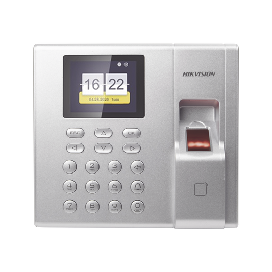 DS-K1T8003EF|Terminal de Control de Acceso y Asistencia compatible con APP Hik-Connect (P2P) / Lectura de Huella y de Tarjetas EM / Soporta hasta 1000 Huellas / Relevador para Chapa / Software iVMS4200