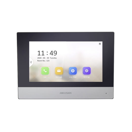 DS-KH6320-WTE1|Monitor IP WiFi Touch Screen 7" para Videoportero IP / V?¡deo en Vivo / PoE Est?índar / Apertura Remota / Llamada Entre Monitores / Audio de dos v?¡as / Policarbonato - ISTEN