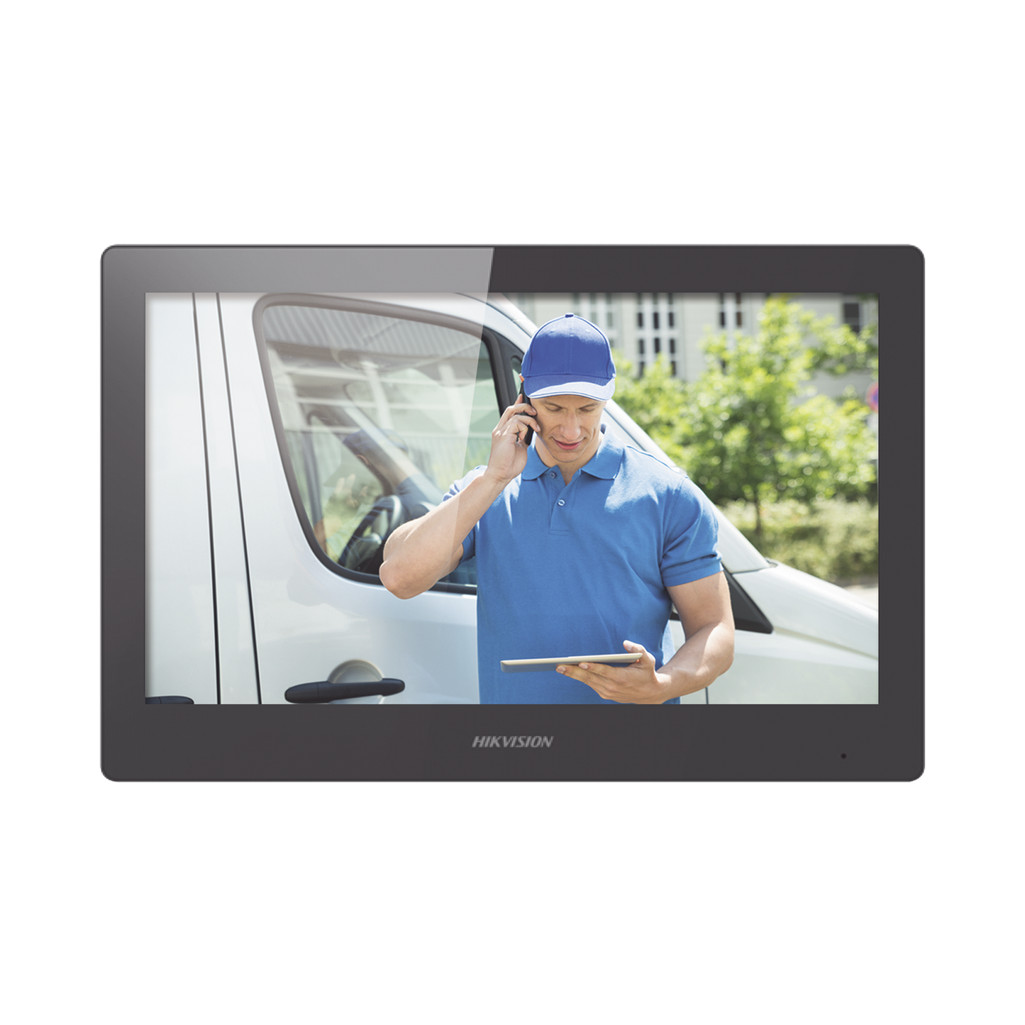 DS-KH8520-WTE1|Monitor Touch Screen 10" para Videoportero IP / Est?®tico / Video en Vivo / WiFi / Apertura Remota / llamada entre monitores / Audio de dos v?¡as / Policarbonato