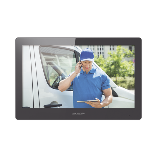 DS-KH8520-WTE1|Monitor Touch Screen 10" para Videoportero IP / Est?®tico / Video en Vivo / WiFi / Apertura Remota / llamada entre monitores / Audio de dos v?¡as / Policarbonato
