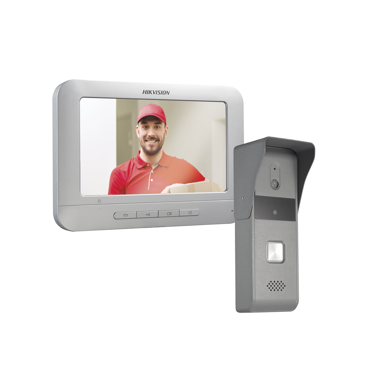 DS-KIS203-T|Kit de Videoportero Analógico con Pantalla LCD a Color de 7" / Frente de Calle para Exterior IP65 / Salida de Relevador