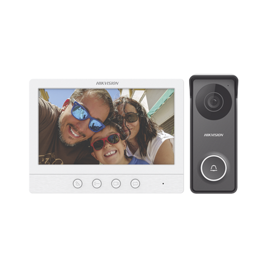 DS-KIS213|Kit de Videoportero TurboHD con Pantalla LCD a Color de 7" / Frente de Calle para Exterior de Metal / 720p (1 Megapíxel )130° de Visión (Gran Angular)