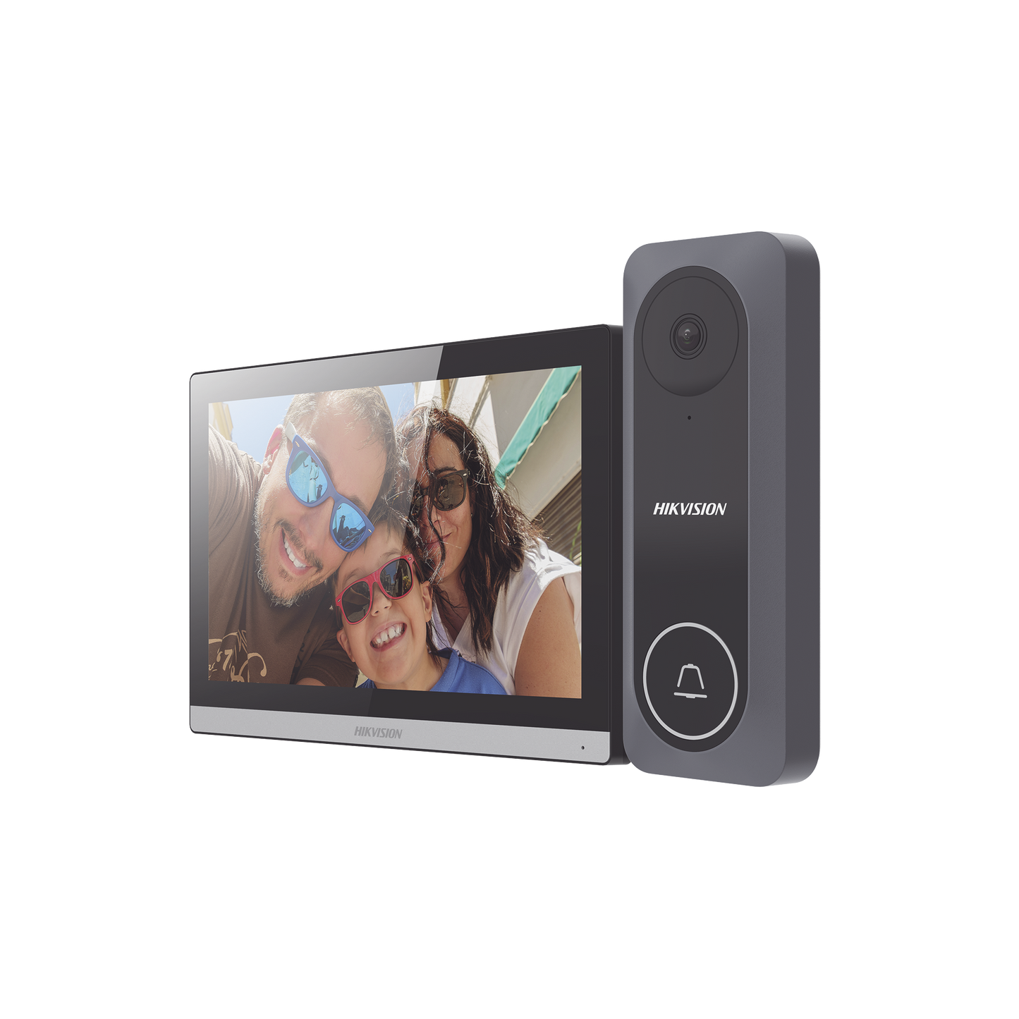 DS-KIS312-P|Kit de Videoportero Hibrido TurboHD con Pantalla LCD touch de 7" Wi-Fi / Frente de Calle para Exterior de Policarbonato / 720p (1 Megapíxel )130° de Visión (Gran Angular) / Llamada a App Hik-Connect