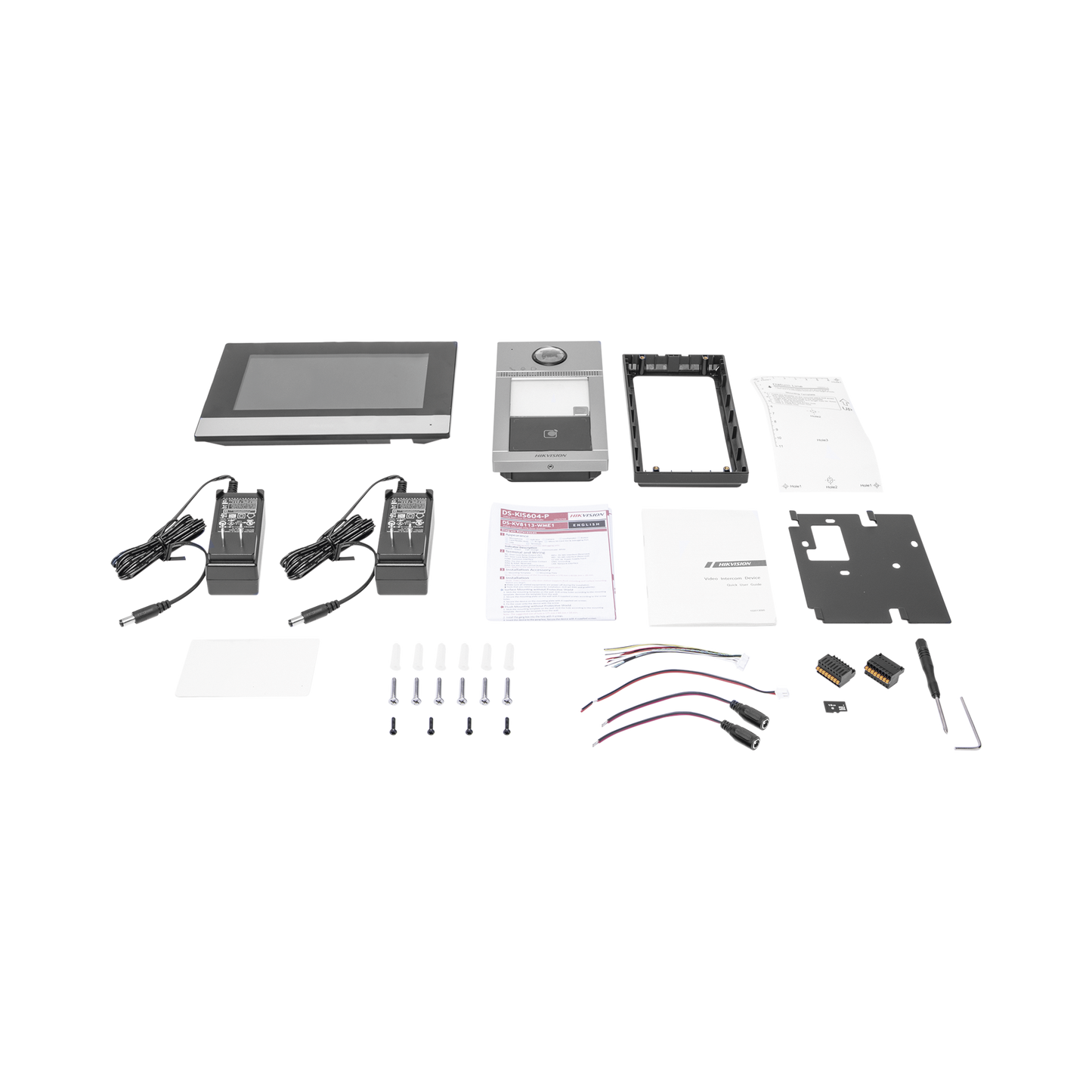 DS-KIS604-P(C)|Kit de Videoportero IP PoE Estandar con llamada a App de Smartphone (Hik-Connect) / Apertura con Tarjeta MIFARE / Frente de calle IK08 & IP65 / Soporta 2 puertas