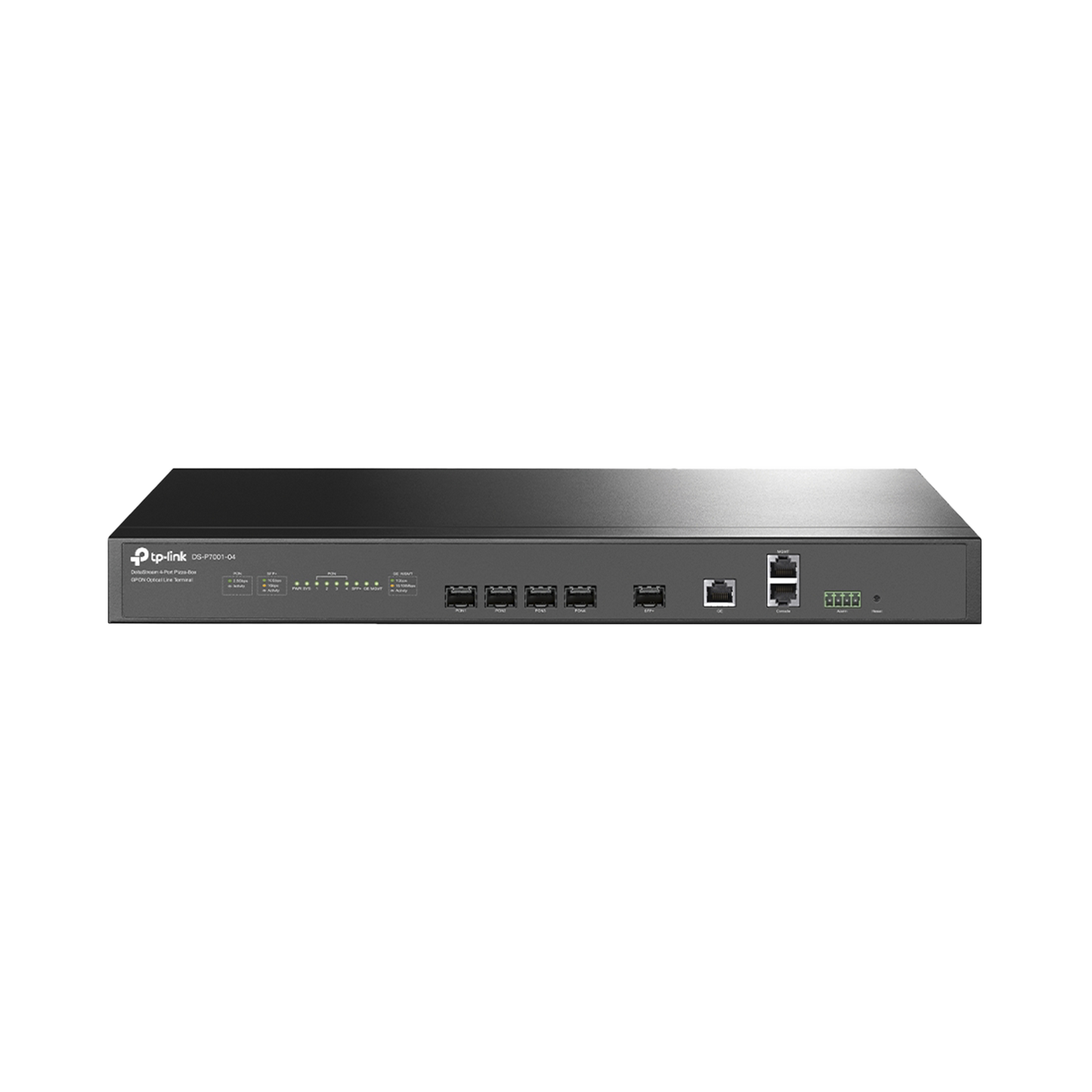DS-P7001-04|Delta Stream - OLT de 4 puertos GPON / ConexiÌ?n de hasta 512 ONUs / 1 Puerto Gigabit RJ45 Uplink / 1 Puertos SFP+ Uplink / Fuentes Redundantes AC- DC (incluidas) / AdministraciÌ?n desde la nube (DPMS) - ISTEN