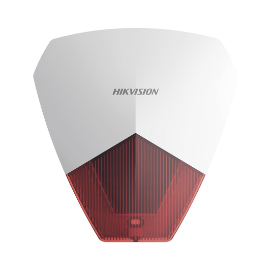 DS-PS1-R|Sirena Estrobo Cableada Hikvision / Ideal para cualquier Panel de Alarma / Roja / 105 dB / Protecci??n IP54