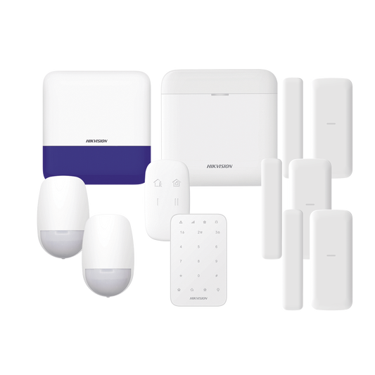 DS-PWA48-FULL-K|(AX PRO) KIT de Alarma AXP RO / Incluye: 1 Hub con bateria de respaldo/ 2 Sensores PIR / 3 Contactos Magn?®ticos mini / 1 Control Remoto / 1 Sirena Inalambrica Exterior /1 Teclado Inal?ímbrico / WiFi / Compatible con Hik-Connect P2P