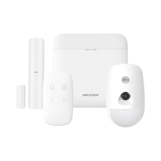 DS-PWA48-K-CAM|(AX PRO) KIT de Alarma AX PRO / Incluye: 1 Hub con bateria de respaldo / 1 Sensor PIR con C?ímara / 1 Contacto Magn?®tico / 1 Control Remoto / WiFi / Compatible con Hik-Connect P2P