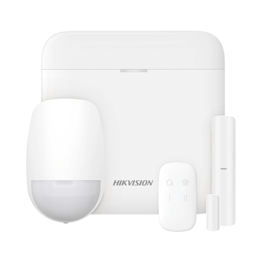 DS-PWA48-KS|(AX PRO) KIT de Alarma AX PRO con GSM (3G/4G) / Incluye: 1 Hub con bateria de respaldo / 1 Sensor PIR / 1 Contacto Magn?®tico / 1 Control Remoto / Wi-Fi / Compatible con Hik-Connect P2P