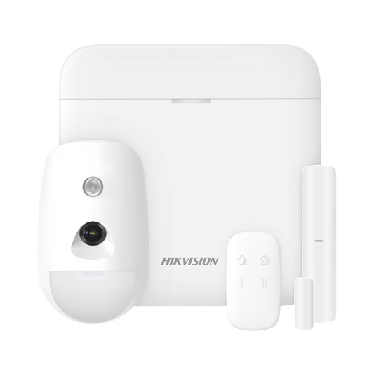DS-PWA48-KS-CAM|(AX PRO) KIT de Alarma AX PRO con GSM (3G/4G) / Incluye: 1 Hub / 1 Sensor PIR con Cámara / 1 Contacto Magnético / 1 Control Remoto / WiFi / Compatible con Hik-Connect P2P