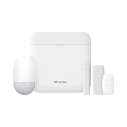 DS-PWA48-KS-SLIM|(AX PRO) KIT de Alarma AX PRO con GSM (3G/4G) / Incluye: 1 Hub con bateria de respaldo / 1 Sensor PIR / 1 Contacto Magn?®tico Slim / 1 Control Remoto / Wi-Fi / Compatible con Hik-Connect P2P