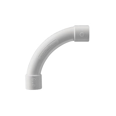 DX-40-132|Curva de radio estrecho para tubería rígida, recomendado para cables de datos, PVC Auto-extinguible, de 32 mm