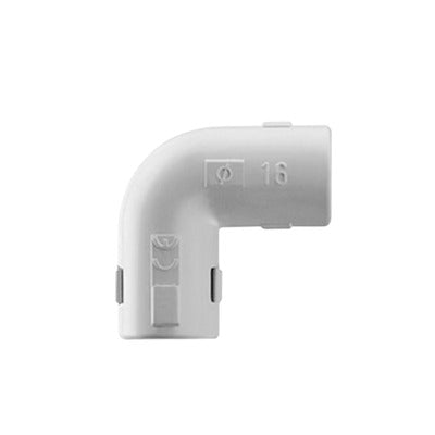 DX-40-316|Unión en "L" (Codo) para tubería rígida, recomendado para cable eléctrico, PVC Auto-extinguible, de 16 mm