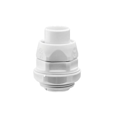DX-54-020|Conector (Racor) de tubería flexible a caja, PVC Auto-Extinguible de 20 mm, IP55