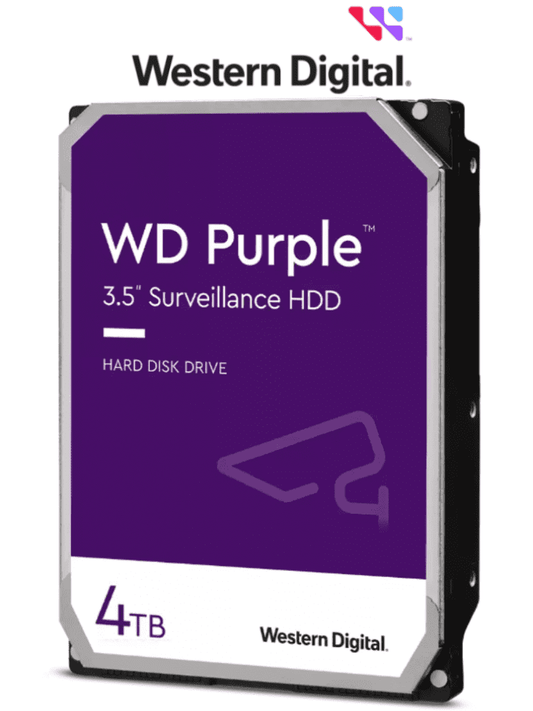 WESTERN WD42PURZ - Disco Duro de 4TB Purple/ Especial para Videovigilancia/ Trabajo 24/7/ Interface: Sata 6 Gb/s/ Hasta 64 C?ímaras/ Hasta 16 Bah?¡as de Discos Duros/ 3 A??os de Garant?¡a/