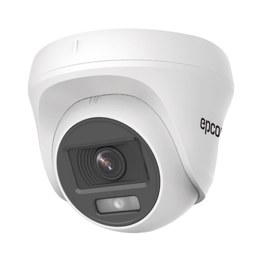 E8-TURBO-PC/A|Turret TURBOHD 2 Megapíxel (1080p) / Imagen a color 24/7 / Lente 2.8 mm / Policarbonato / Luz Blanca 20 mts / Interior / Microfono Integrado / TVI-AHD-CVI-CVBS / dWDR
