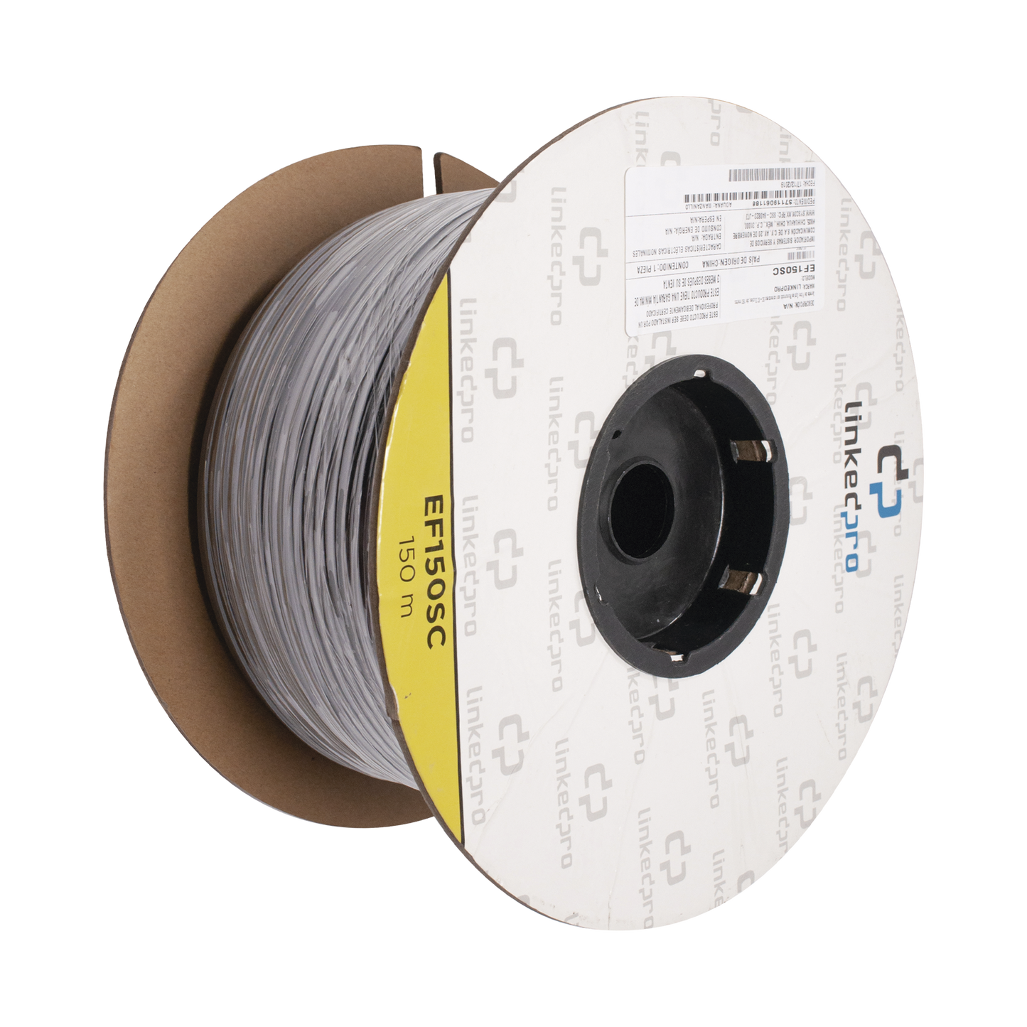 EF-150-SC|Carrete de Fibra Óptica Monomodo con conectores SC-SC Duplex, Reforzada con Kevlar, de 150 metros