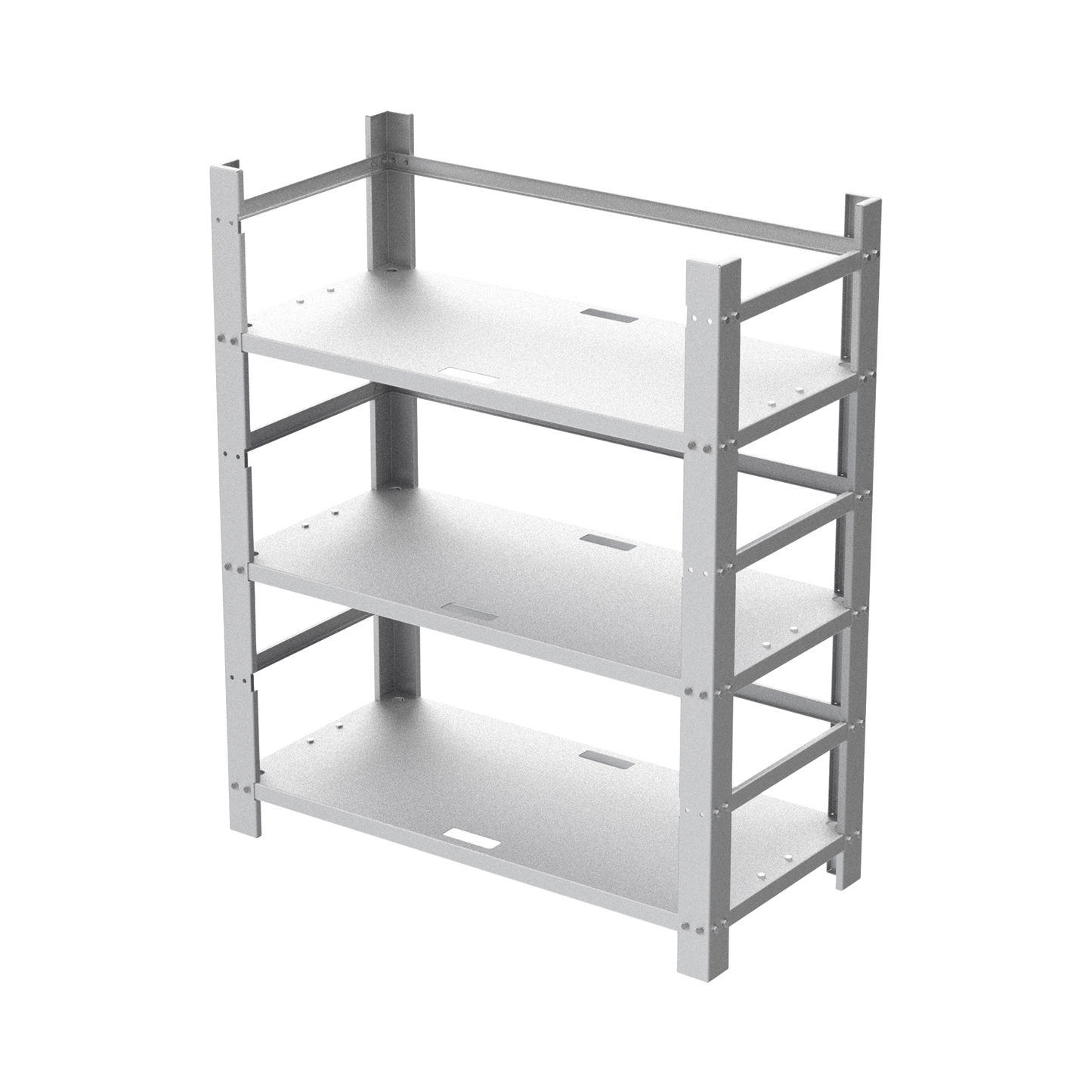 EI-RACK-12BAT|Estante Galvanizado de 3 Niveles para Instalación de 12 Baterías de Ciclo Profundo Similares a la PL-110-D12.
