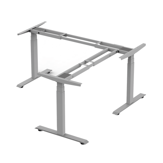 EM33-3A3|Base de Escritorio Motorizado Profesional Tipo L (3 Columnas) / Altura Ajustable 60-125cm / Estructura Estable / Funcionamiento Suave / 4 Preset de Posiciones / Color Gris / Soporta hasta 150Kg de carga