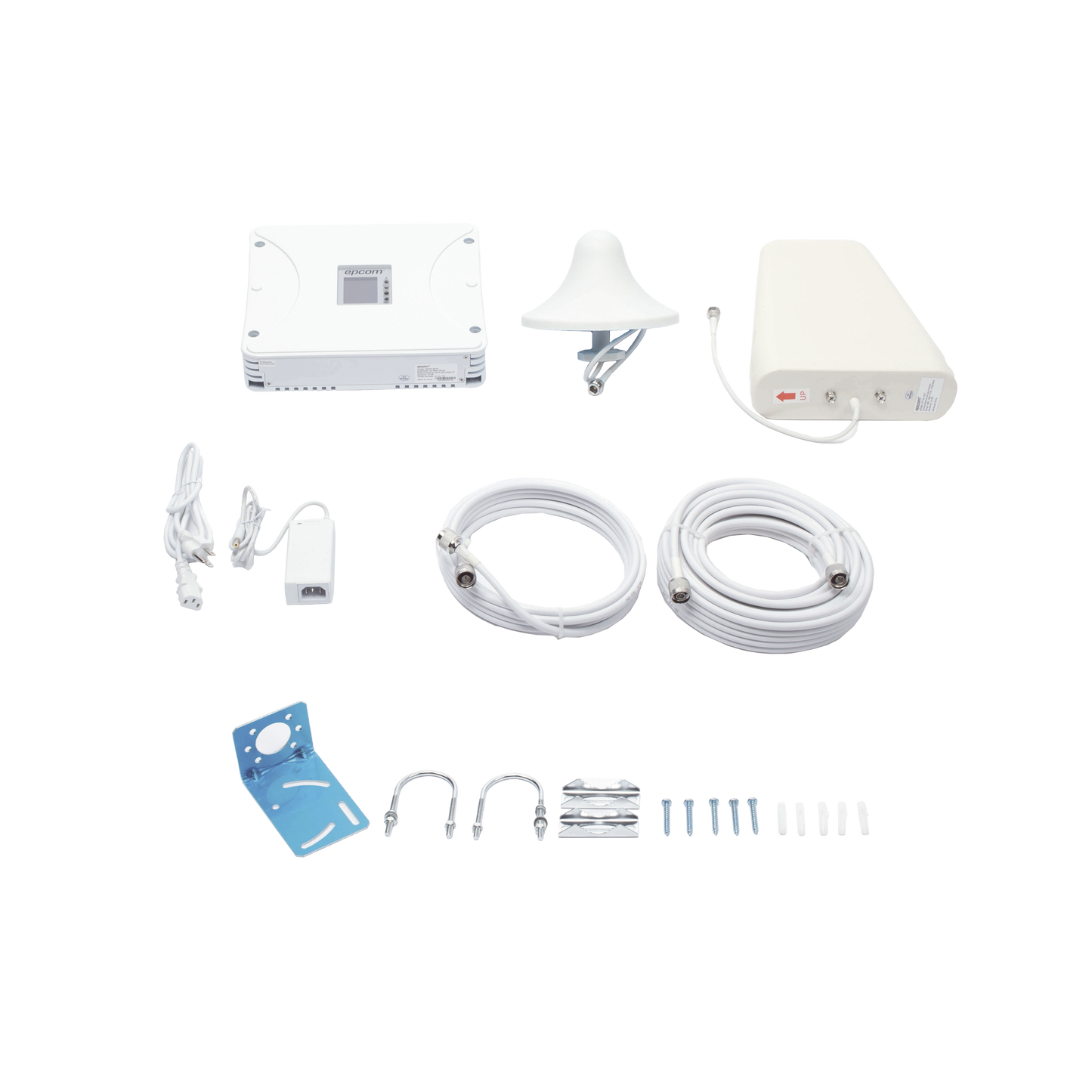 EP20M-5B-FK|Kit Amplificador de Se??al Celular 5G, 4G, 3G, VoLTE y Voz convencional. Funciona con Todos los Operadores. Soporta M??ltiples Dispositivos y Tecnolog?¡as. Hasta 1200 metros cuadrados de Cobertura