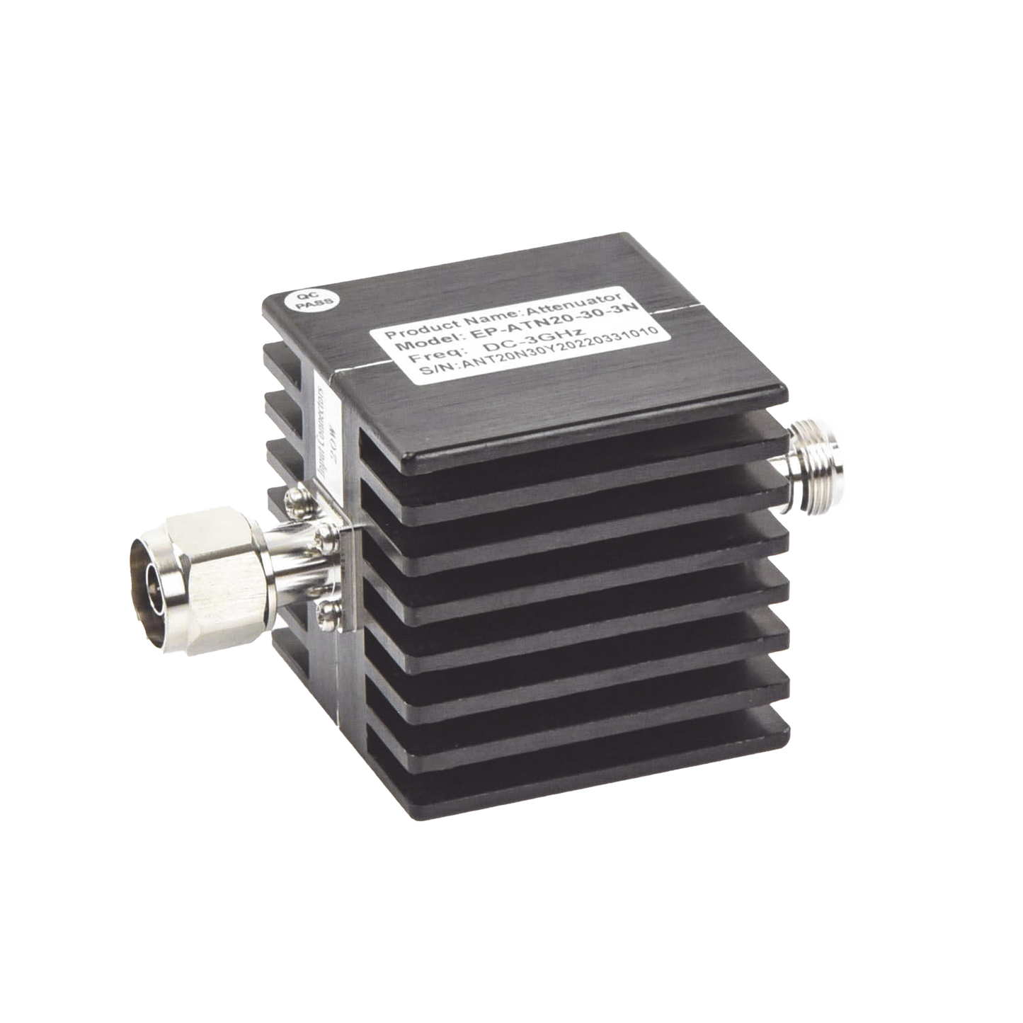 EP-ATN-2030-3N|Atenuador en Línea de 30 dB, 20 Watt Máx. CD-3 GHz, Interiores, N Macho-Hembra.