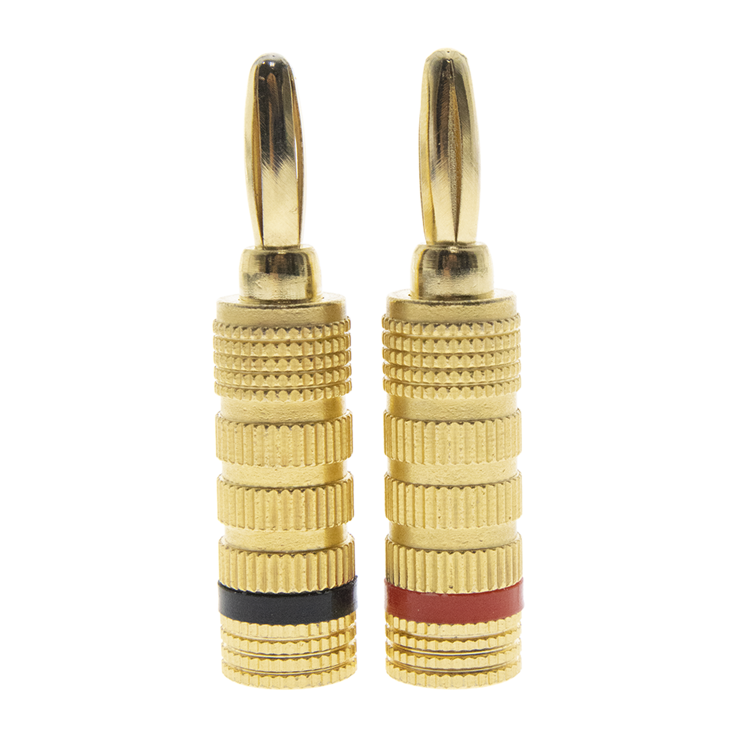 EP-BSC-KIT|Kit Conector Banana Tipo Tornillo para Bocinas | Instalaciones Profesionales de Audio | Chapado en Oro | Color Negro + Rojo (2 Piezas)