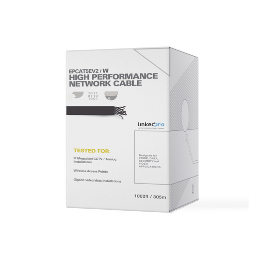 EP-CAT-5E-V2/W|Bobina de 305 m (1000 ft) Cat5e, aleación de cobre y aluminio ( CCA ) color blanco, uso interior