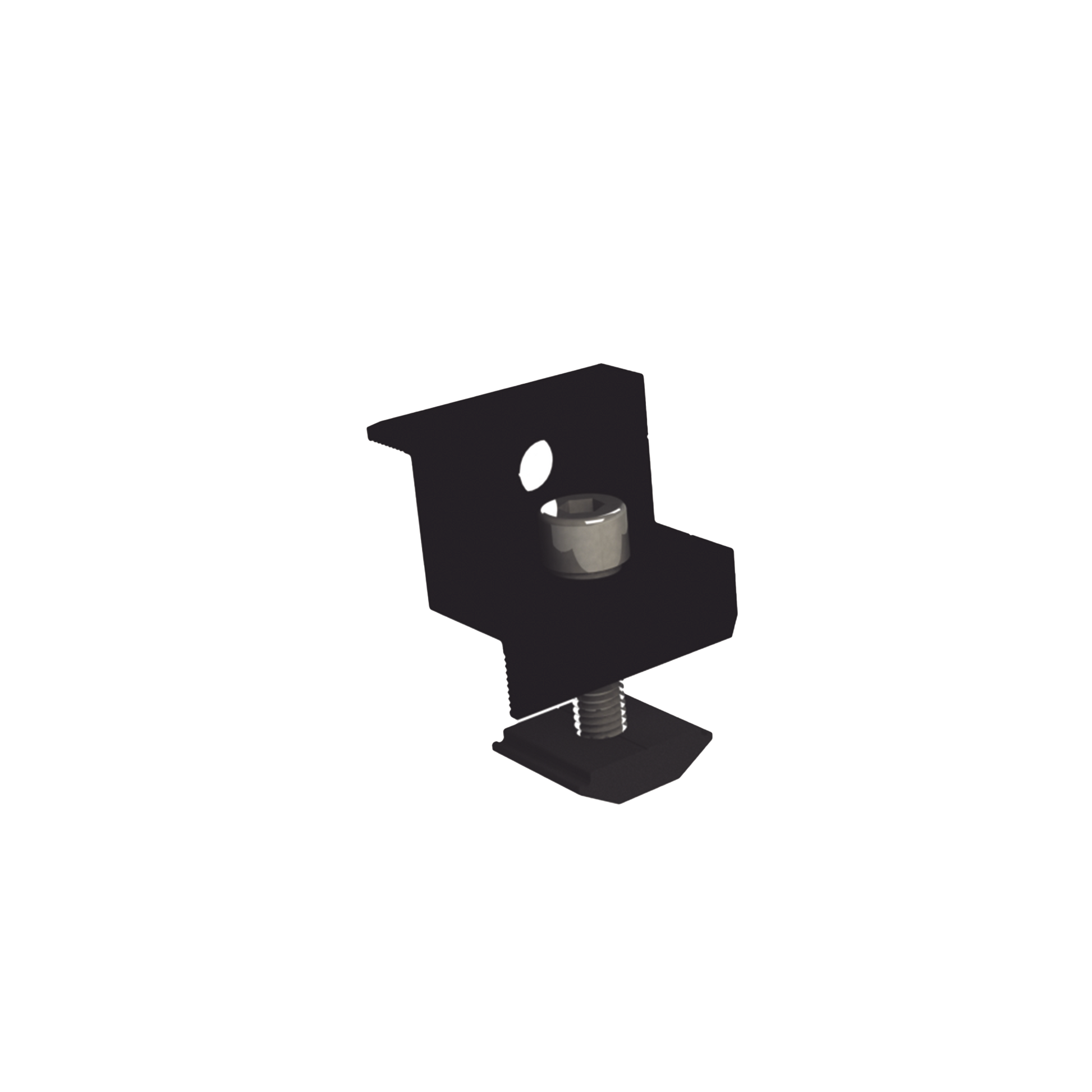 EPLECN230/35B|Sujetador final anodizado negro 30 mm y 35 mm para montaje de paneles solares en riel 5 y 8