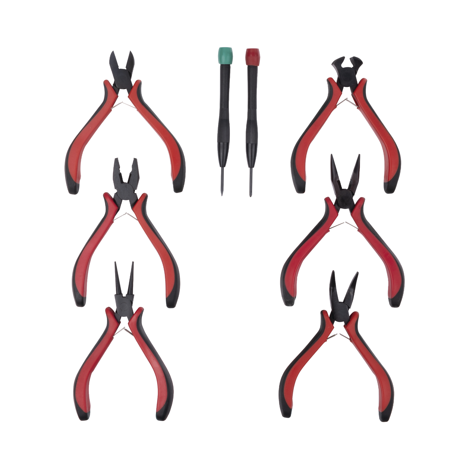 EPNTK8|Juego de Herramientas con 6 Pinzas El?®ctricas de 4.5" + 2 Desarmadores de Precisi??n (Plano y Cruz).