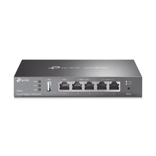 ER605|Router VPN - SDN Multi-WAN Gigabit / 2 puerto LAN Gigabit / 1 puerto WAN Gigabit / 2 puertos configurables LAN/WAN / 25,000 Sesiones Concurrentes / Administraci??n Centralizada OMADA SDN