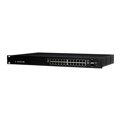 ES-24-250W|Switch EdgeMAX administrable de 24 puertos Gigabit con PoE+/PoE Pasivo 24V + 2 Puertos SFP, 250 W