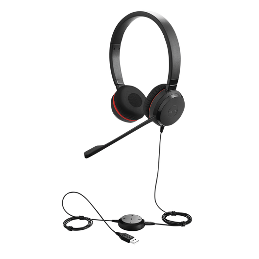 EVOLVE-30-DUO-MS|Jabra Evolve 30 Duo con conexi??n USB / 3.5mm, micr??fono con cancelaci??n de ruido y controlador en el cable con botones e indicadores LED (5399-823-309)