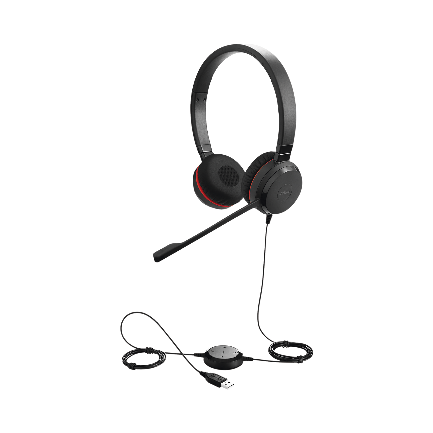 EVOLVE-30-DUO-UC|Jabra Evolve 30 Duo con conexión USB / 3.5mm, micrófono con cancelación de ruido y controlador en el cable con botones e indicadores LED (5399-829-309)