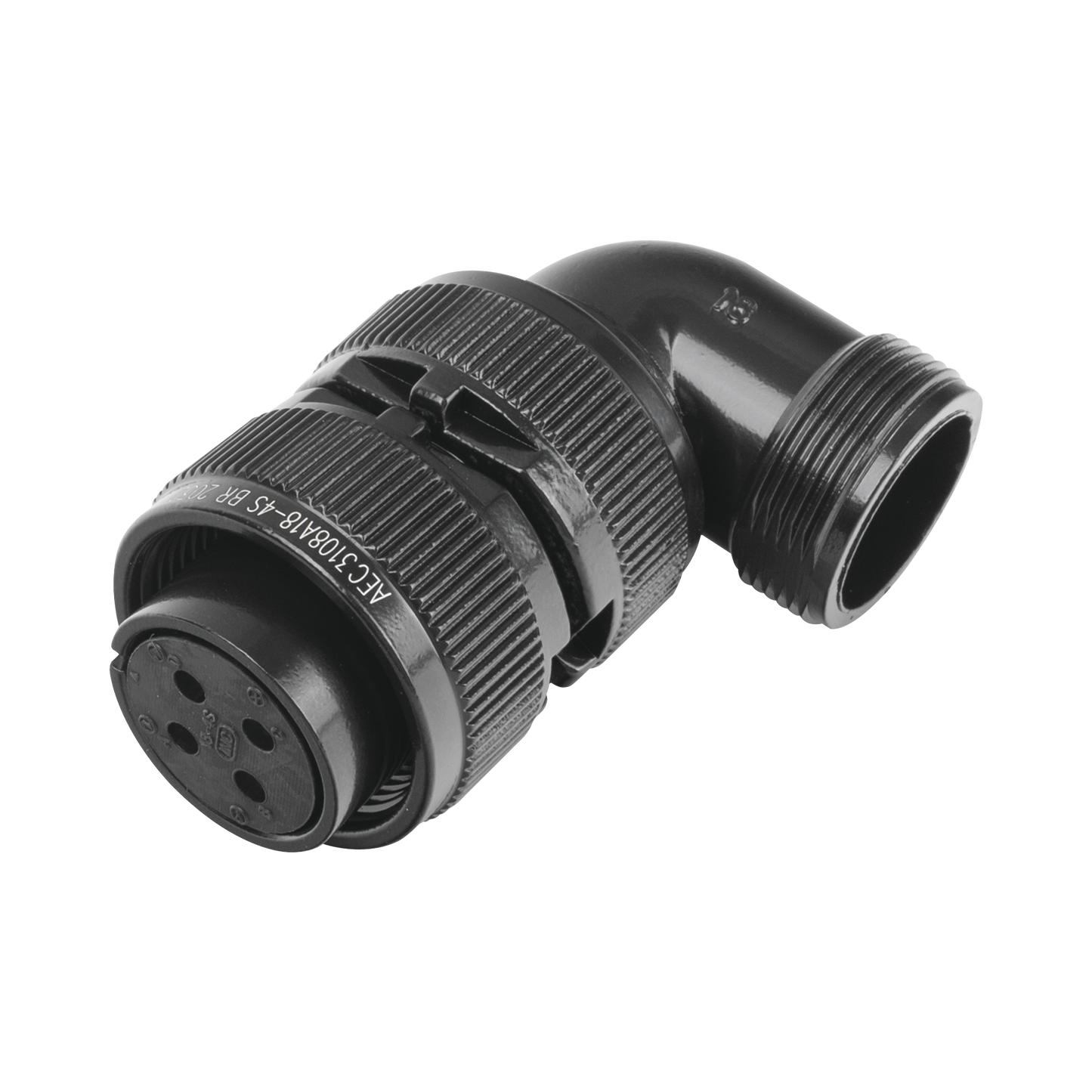 E/MS3108A18-4S|Conector Plug en Ángulo Recto de 4 Contactos Hembra Soldables para Radio de Locomotora.