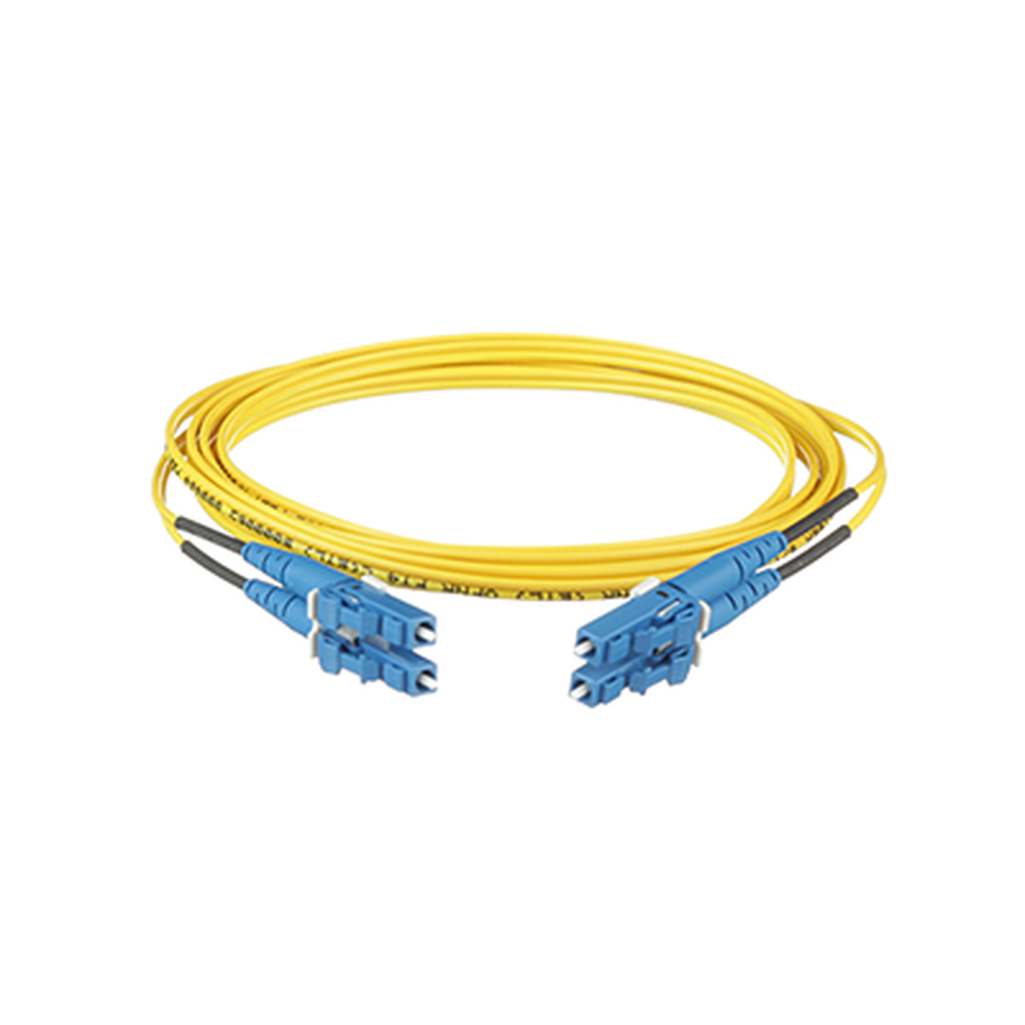 F92ERLNLNSNM002|Jumper de Fibra Optica Monomodo 9/125 OS2, LC-LC Duplex, OFNR (Riser), Color Amarillo, 2 Metros