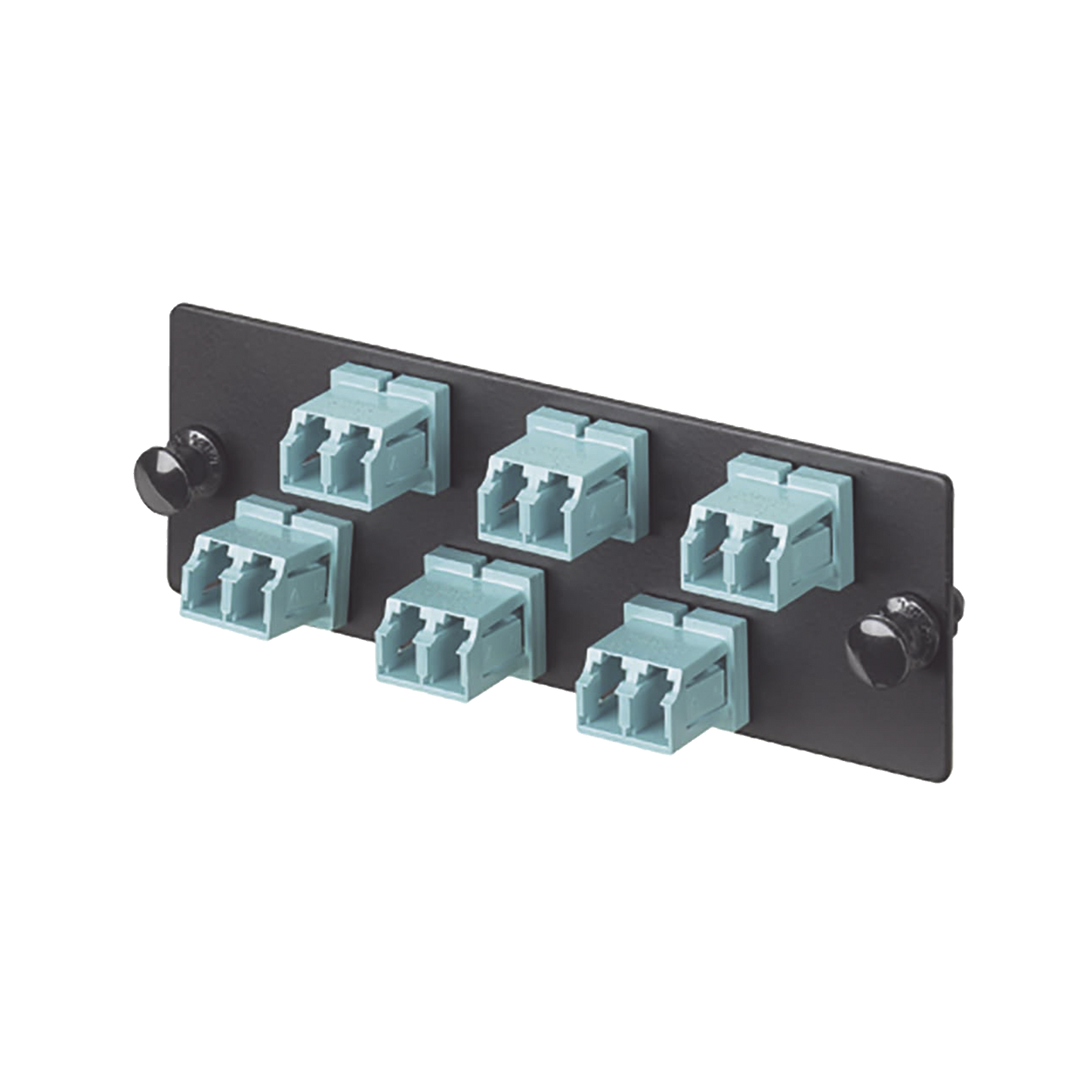 FAP6WAQDLCZ|Placa Acopladora de Fibra Optica FAP, Con 6 Conectores LC Duplex (12 Fibras), Para Fibra Multimodo OM3/OM4, Color Aqua