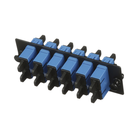 FAP6WBUDSCZ|Placa Acopladora de Fibra Optica FAP, Con 6 Conectores SC Duplex (12 Fibras), Para Fibra Monomodo OS1/OS2, Color Azul