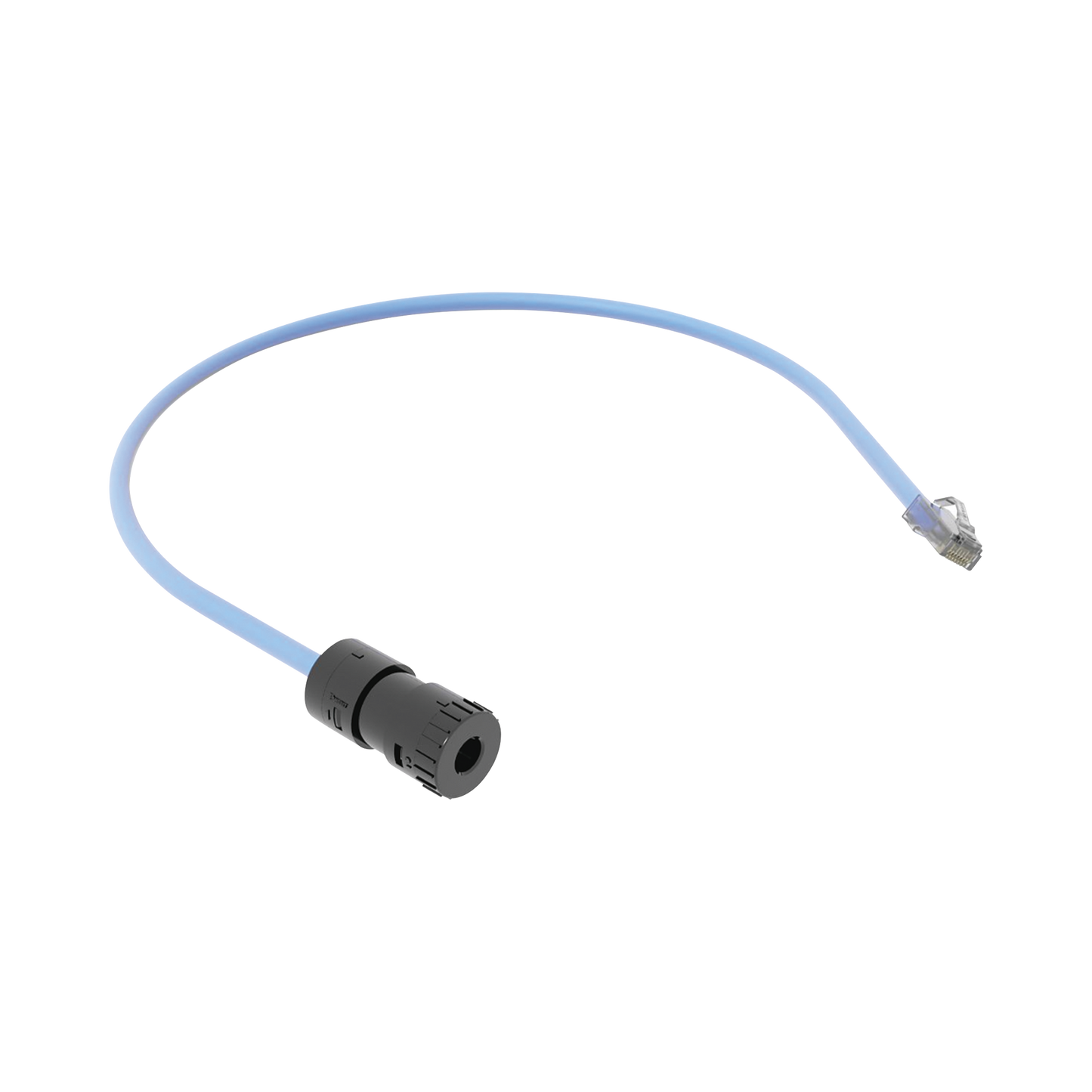 FC-ICCP0.5MBU|Cable de Conexión en Campo Jack a Plug RJ45, Categoría 6A, CMP (Plenum), 0.5 Metros, Color Azul
