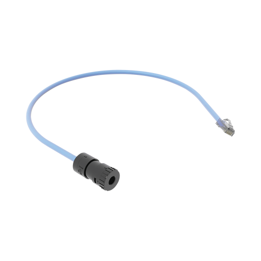FC-ICCP0.5MBU|Cable de Conexión en Campo Jack a Plug RJ45, Categoría 6A, CMP (Plenum), 0.5 Metros, Color Azul